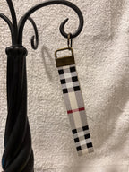 Keychain -faux leather wristlet (Checkered)