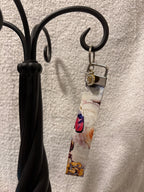 Keychain-faux leather wristlet Muli-color