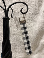 Keychain -faux leather wristlet (Checkered)