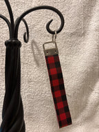Keychain -faux leather wristlet (Checkered)