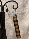 Keychain -faux leather wristlet (Checkered)
