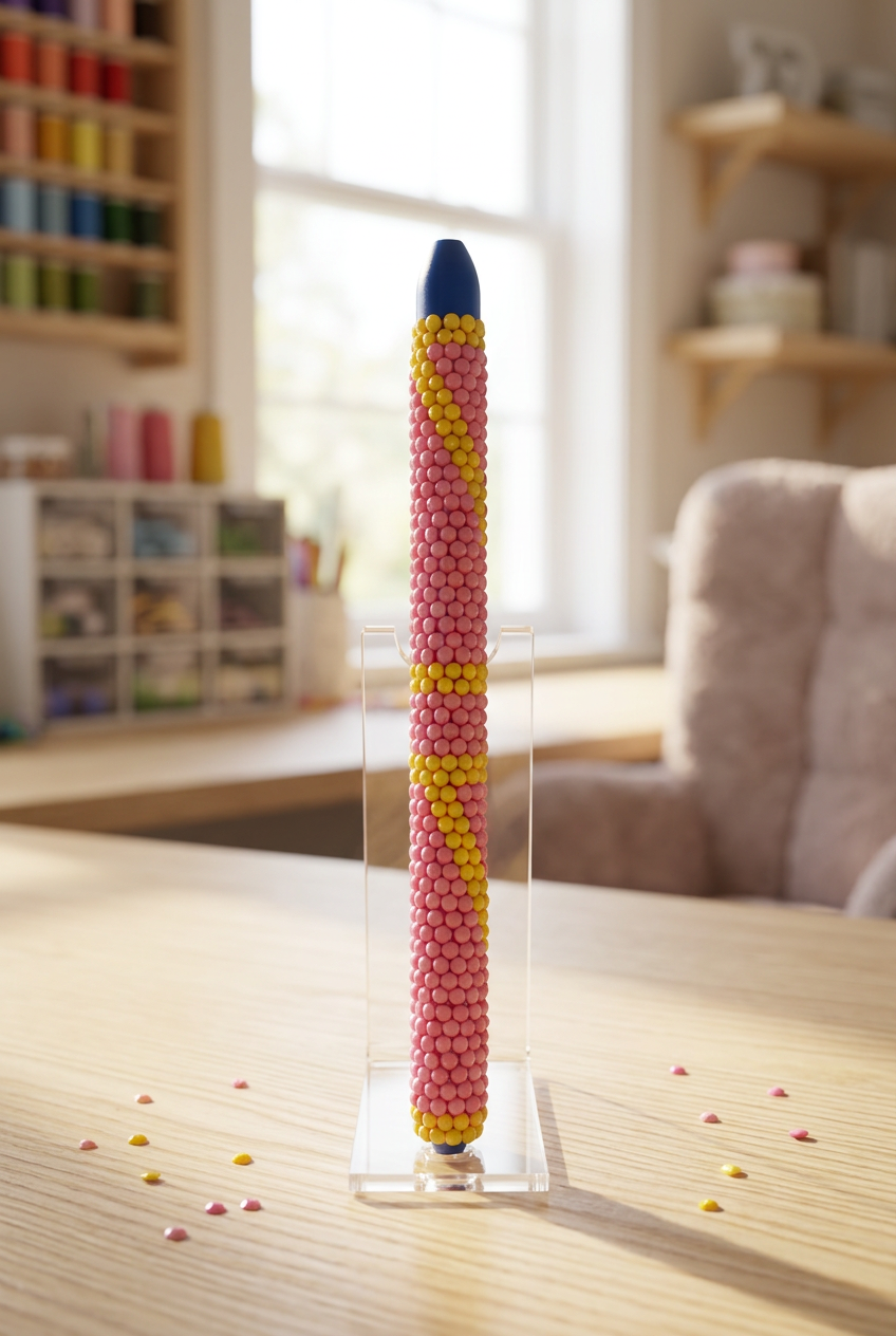 Diamond painting retractable wax pen displayed in a craft room