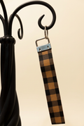 Keychain -faux leather wristlet (Checkered)